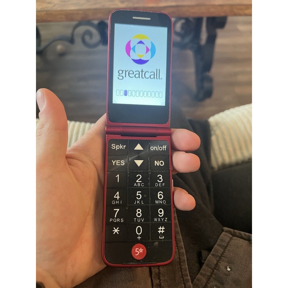 Jitterbug 4043S GreatCall Alcatel One Red Flip Cell Phone for Seniors